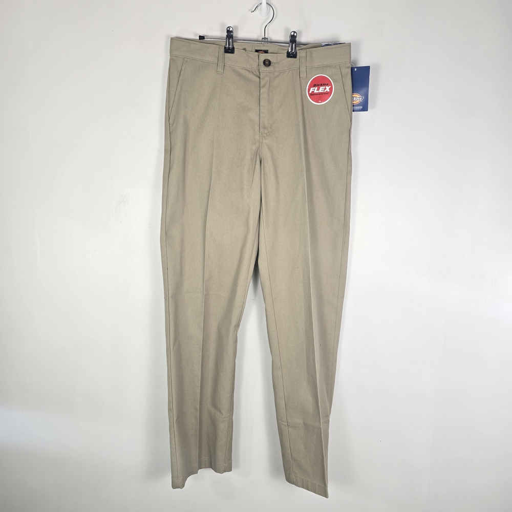 Dickies Boys School Uniform Pants 16 Husky Khaki Adjustable Waist NWT
